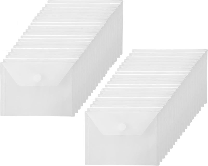 YESSART 4x6 Plastic Envelopes Hook Loop Closure Coupon Receipt Storage Holder 40 Pack - Image 1